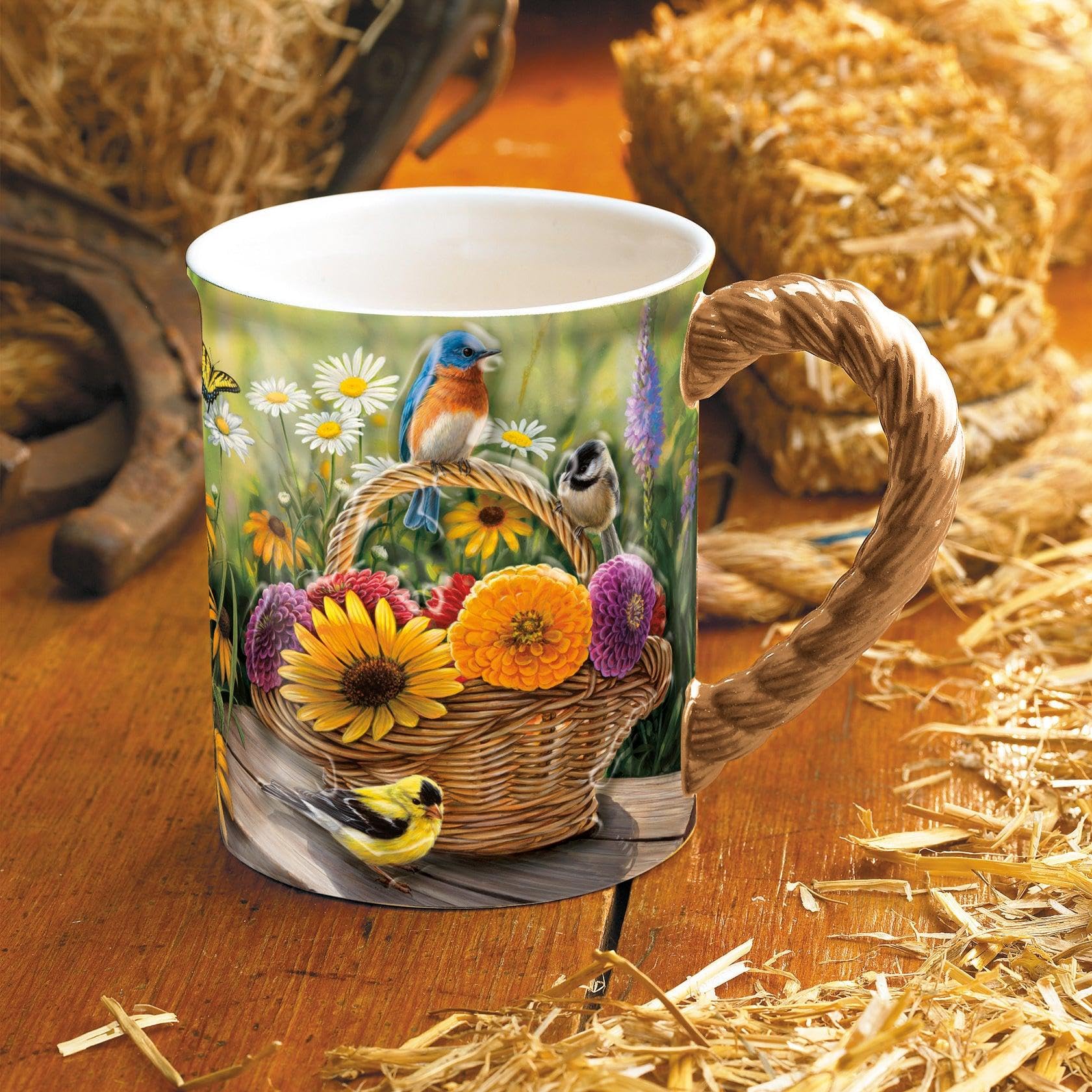 Amazon.com | Wild Wings Summer Bouquet Sculpted Mug by Rosemary